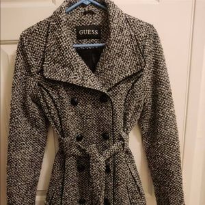 GUESS wool blend tweed coat